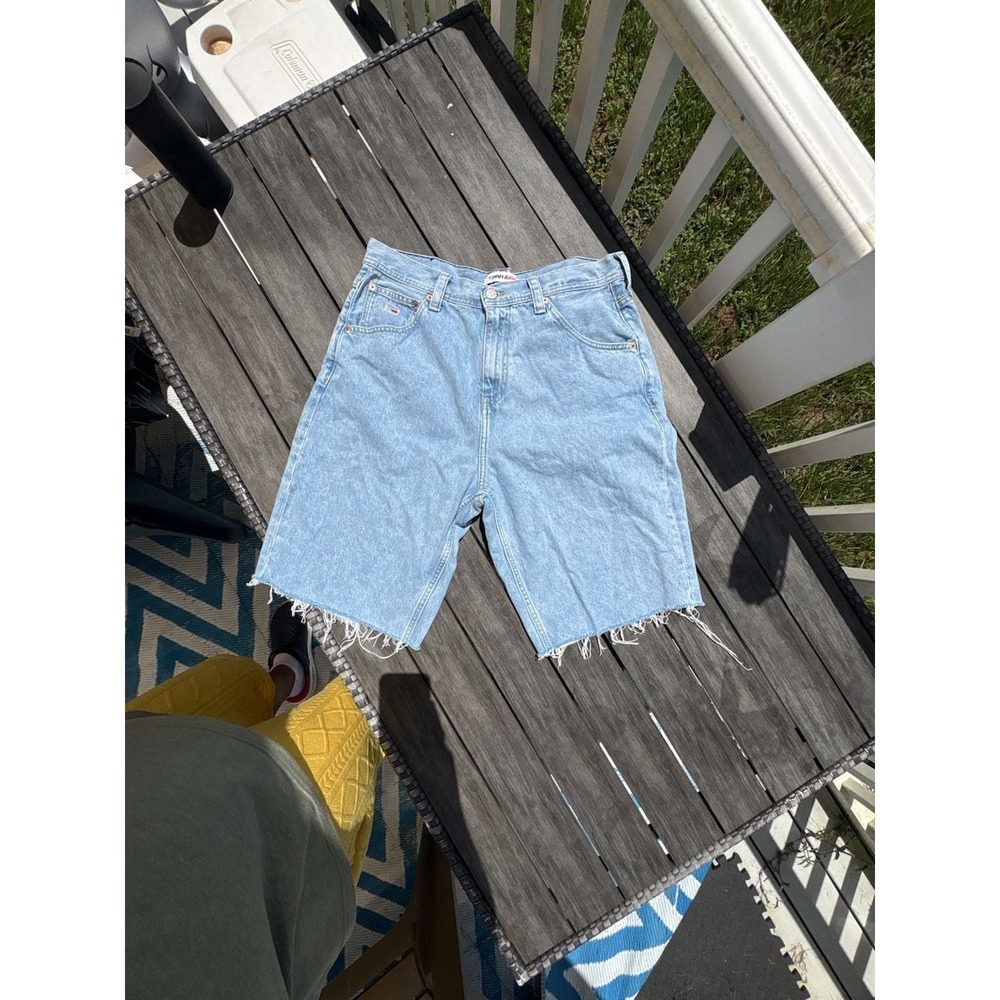 Tommy Jeans Light Wash Denim Cut Off Jorts Shorts Size 32